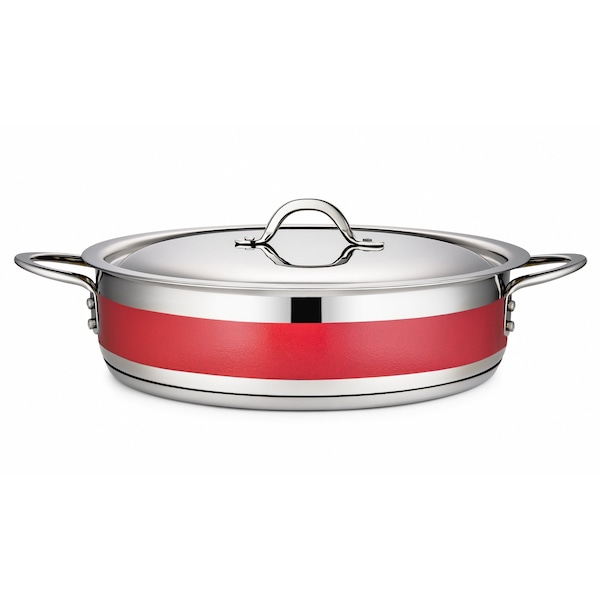 Bon Chef Country French 2 Pot W/Cover 12 3/8" Dia X 3" 6 Qt - Red 71030-CF2-R - main